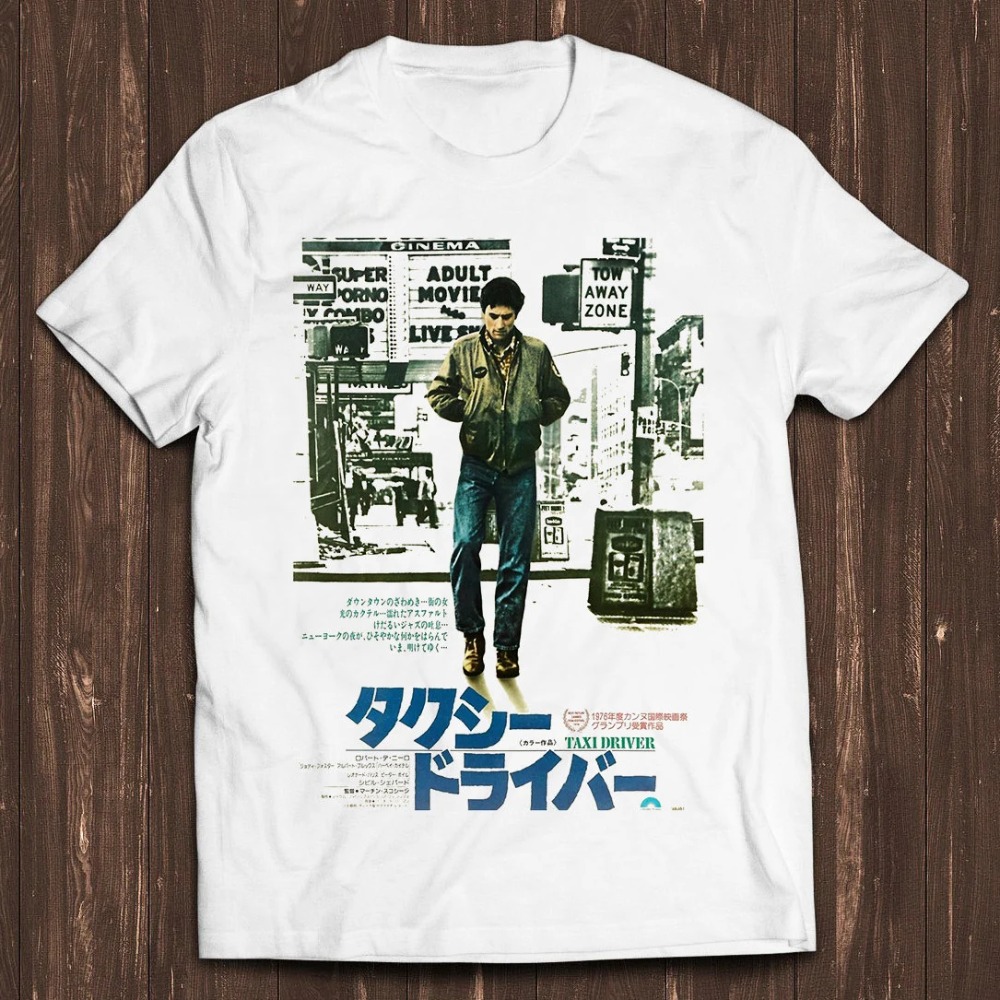 Street Fashion Poster - เสื้อยืดโปสเตอร์ภาพยนตร์คนขับรถแท็กซี่ชาวญี่ปุ่นฤดูร้อนใหม่สไตล์เรโทรสตรีทเสื้อยืดแฟชั่นลำลองสำหรับทั้งชายและหญิง