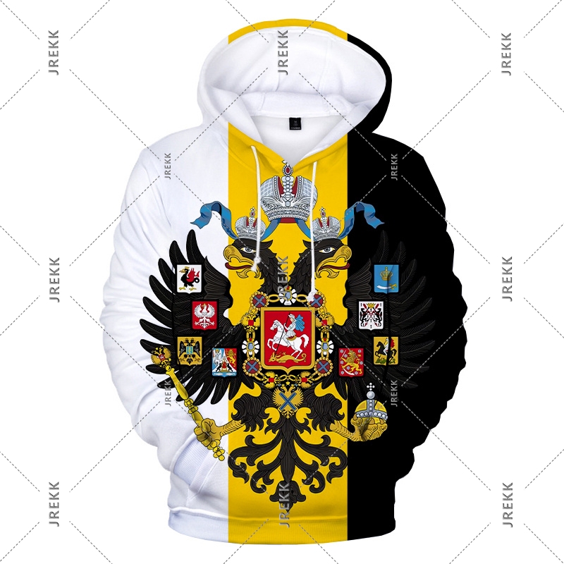 Street Fashion Russia - รัสเซียHoodieเสื้อผ้าผู้ชายธงและสัญลักษณ์แห่งชาติกราฟิกStreet Hooded Coatแนวโน้มแฟชั่นRetro DesignหมีตลกHoodie