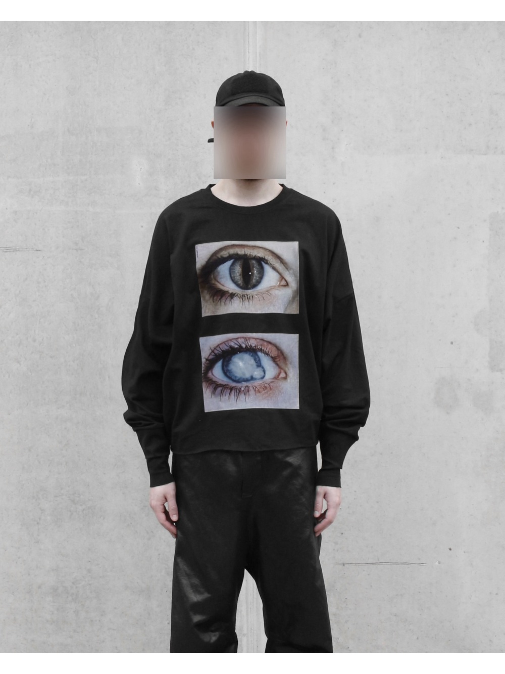Street Fashion Y2K - เสื้อท็อปอเนกประสงค์แขนยาวพิมพ์ลายตาคู่สไตล์ดาร์กกอธิคสมจริง ปี 2026 แฟชั่นแนวพังก์สตรีทเทรนด์ Y2K สไตล์ดีแคดเอนท์