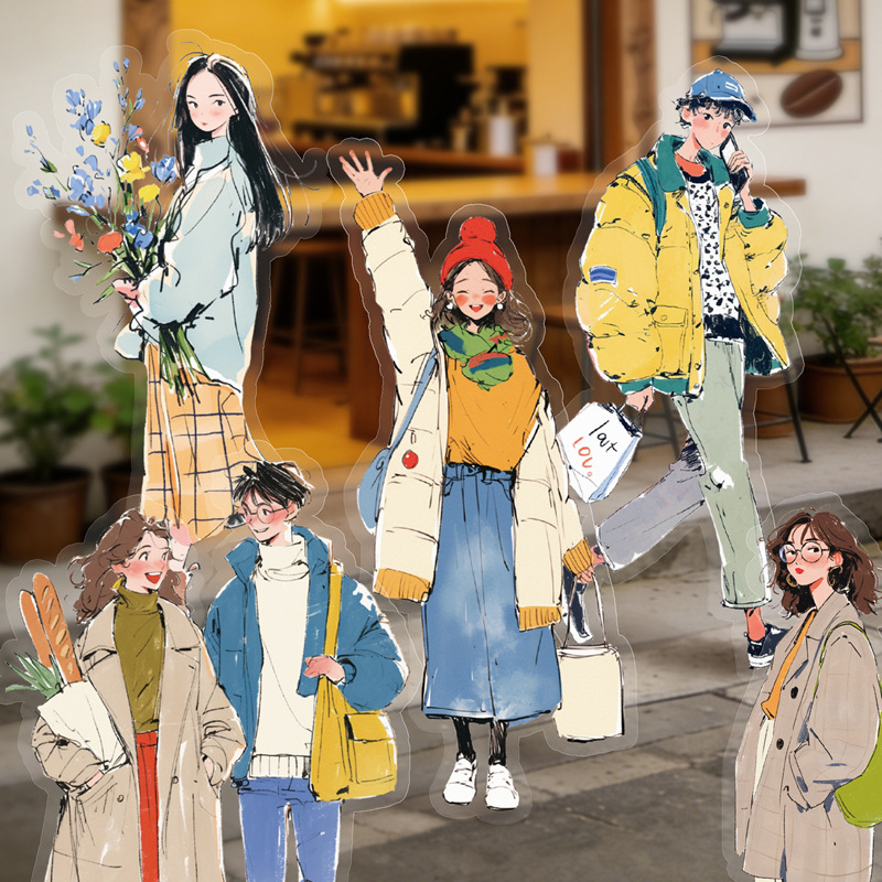 Street Fashion Theme - สติกเกอร์ธีมชุดแฟชั่นสาวๆ 20 ชิ้น/แพ็ค สไตล์สตรีทเทรนดี้ สำหรับตกแต่งสมุดบันทึก DIY