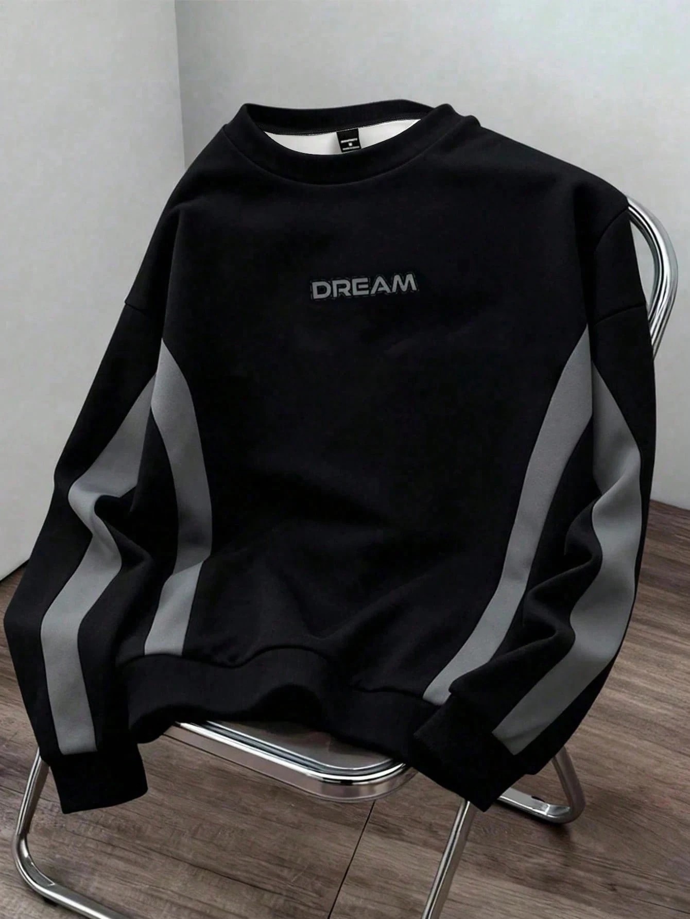 Street Fashion For Man - เสื้อสเวตเตอร์คอกลมสำหรับผู้ชาย ลายพิมพ์ตัวอักษร สำหรับฤดูใบไม้ร่วง/ฤดูหนาว - สวมใส่สบาย นุ่มสบาย