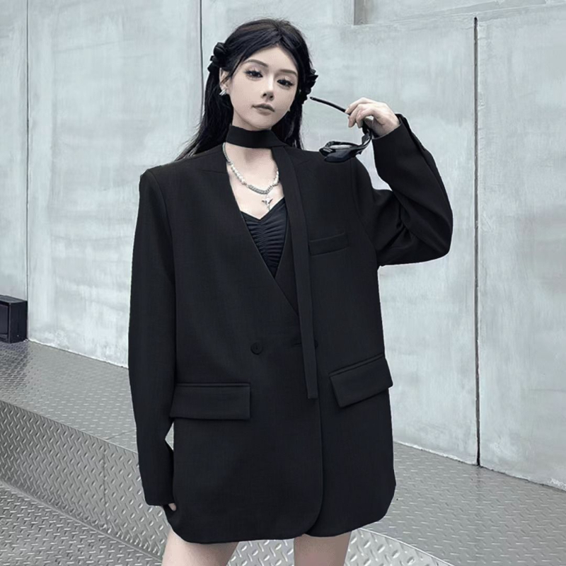 Street Fashion High End - เสื้อสูทผู้หญิงดีไซน์หรูหรา สไตล์สตรีทไฮเอนด์ ประดับริบบิ้น สำหรับฤดูใบไม้ผลิ 2026