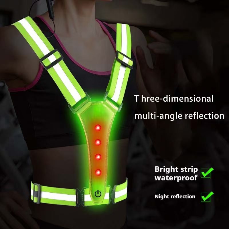Reflective Jacket Running - เสื้อกั๊กวิ่ง LED สะท้อนแสง สายรัดสะท้อนแสง เสื้อผ้าสำหรับวิ่งกลางคืน ปั่นจักรยาน