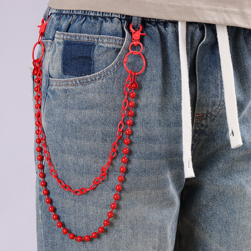 โซ่กางเกงหลายชั้นประดับลูกปัดส - Girl Fashion Street บทวิจารณ์และราคา