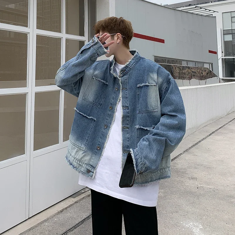 แจ็คเก็ตยีนส์สไตล์อเมริกันเรโท - Street Fashion Jeans Men บทวิจารณ์และราคา