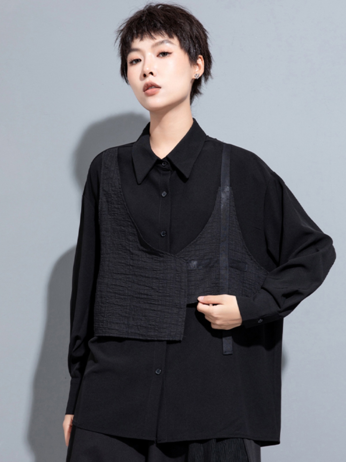 เสื้อเชิ้ตยาวดีไซน์เก๋ คอเสื้อ - Street Fashion High End บทวิจารณ์และราคา