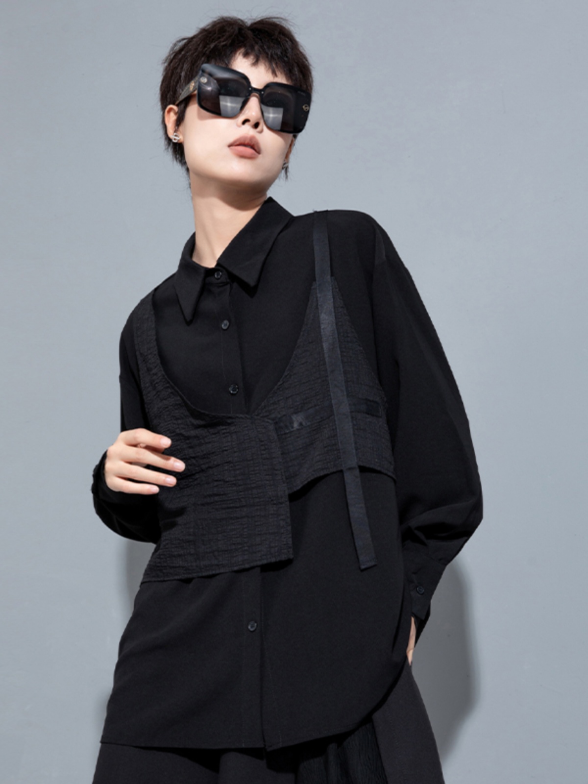 เสื้อเชิ้ตยาวดีไซน์เก๋ คอเสื้อ - Street Fashion High End บทวิจารณ์และราคา