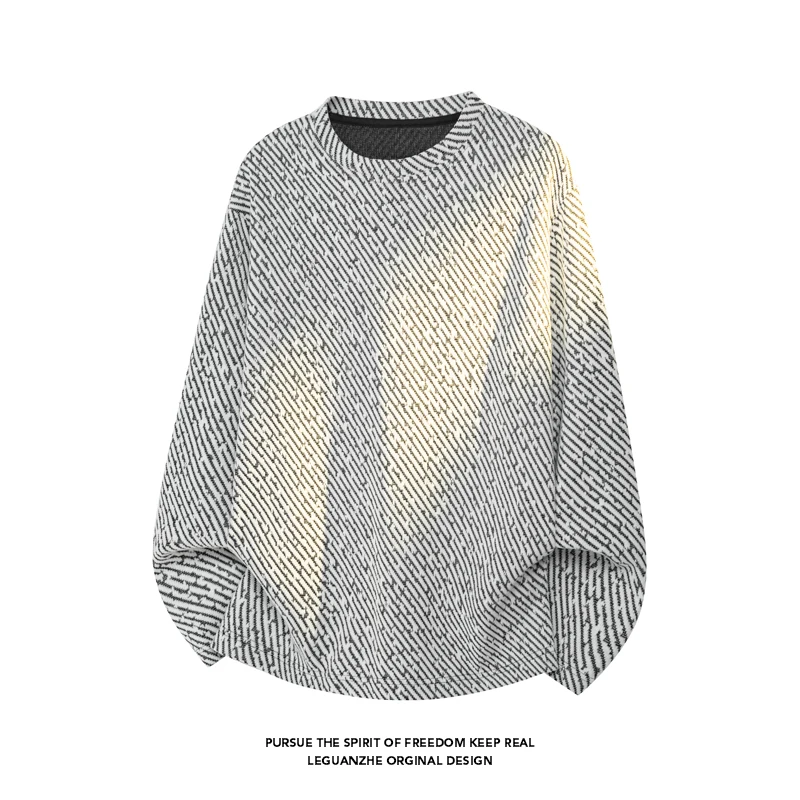 เสื้อยืดแขนยาวลายทางเฉียงสำหรั - Street Fashion For Man บทวิจารณ์และราคา