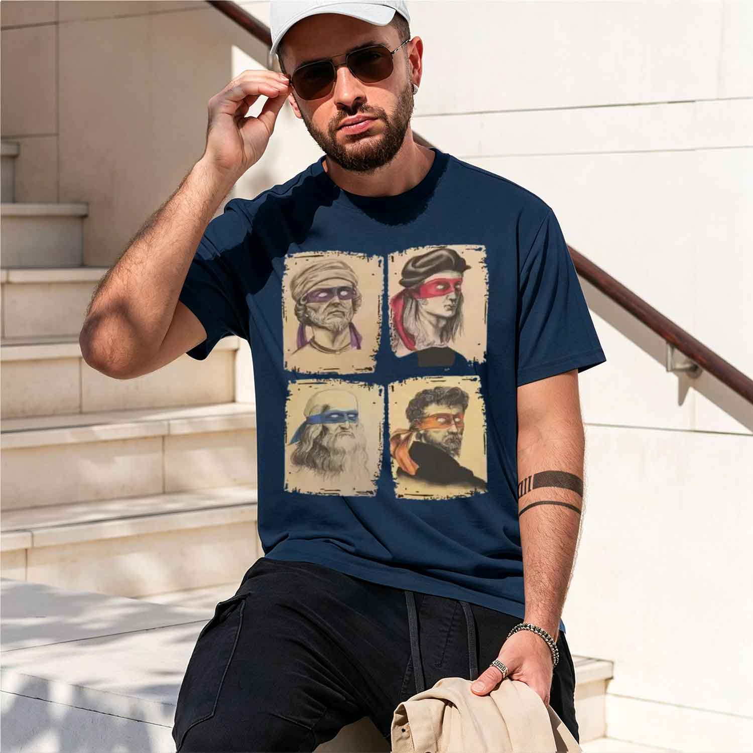 เสื้อยืดลายการ์ตูนเต่าวิทยาศาส - Street Fashion China Models บทวิจารณ์และราคา
