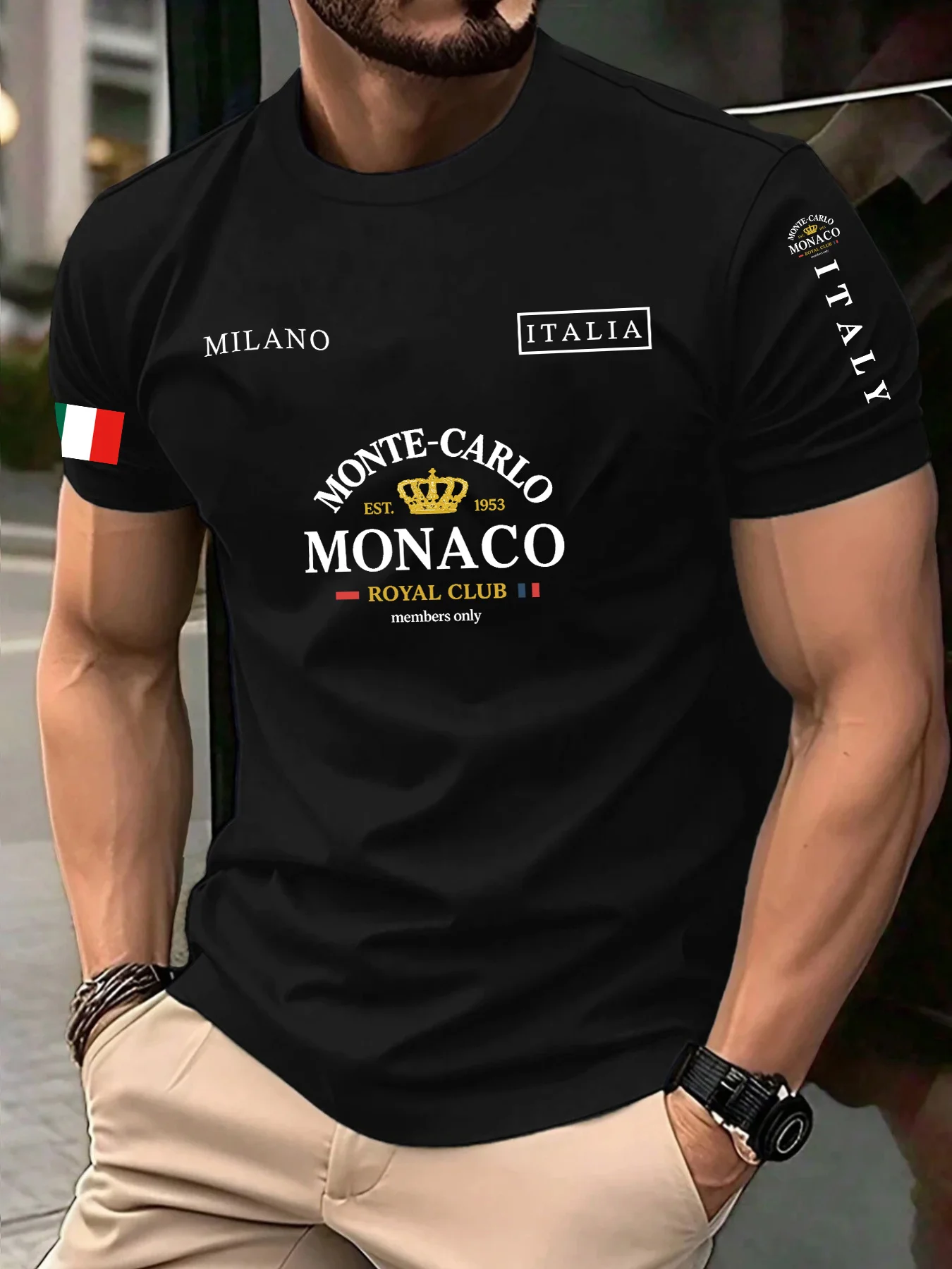 เสื้อยืดพิมพ์ลายธงชาติโมนาโกคุ - Street Fashion Monaco บทวิจารณ์และราคา