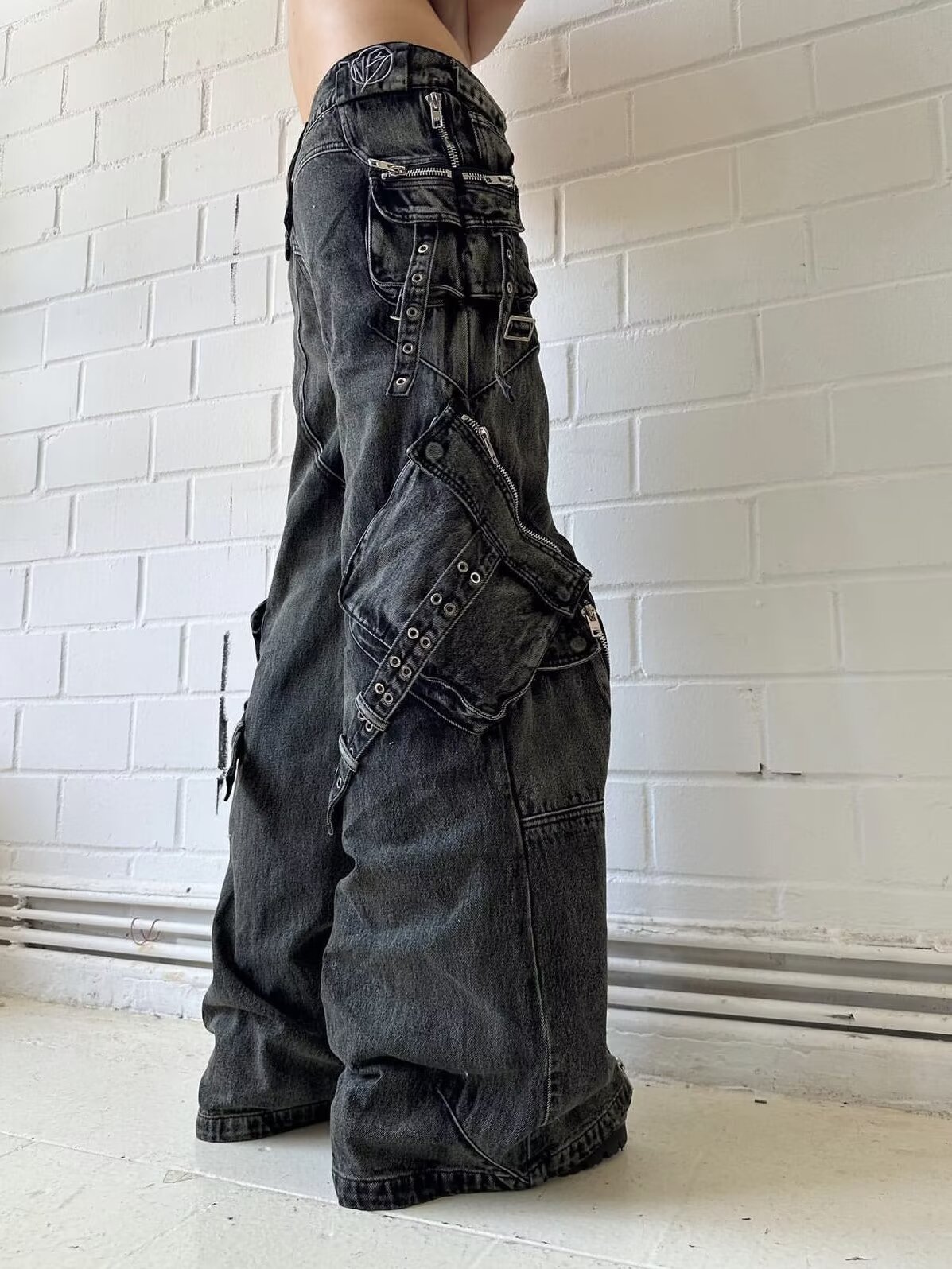 กางเกงยีนส์สีดำสไตล์ Y2K โกธิค - Street Fashion Jeans Men บทวิจารณ์และราคา