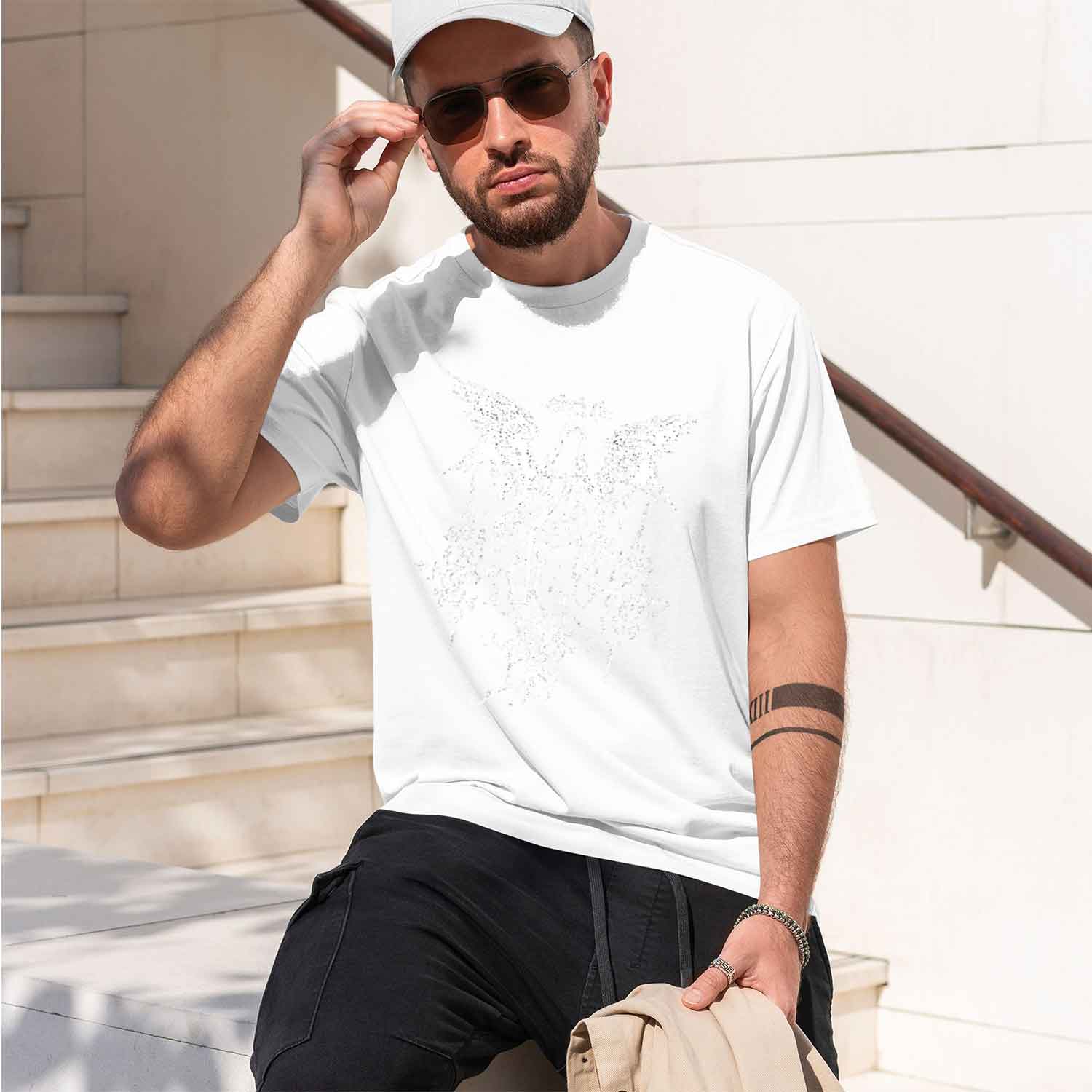 เสื้อยืดผู้ชายสไตล์กอธิค สีเข้ - Street Fashion China Models บทวิจารณ์และราคา