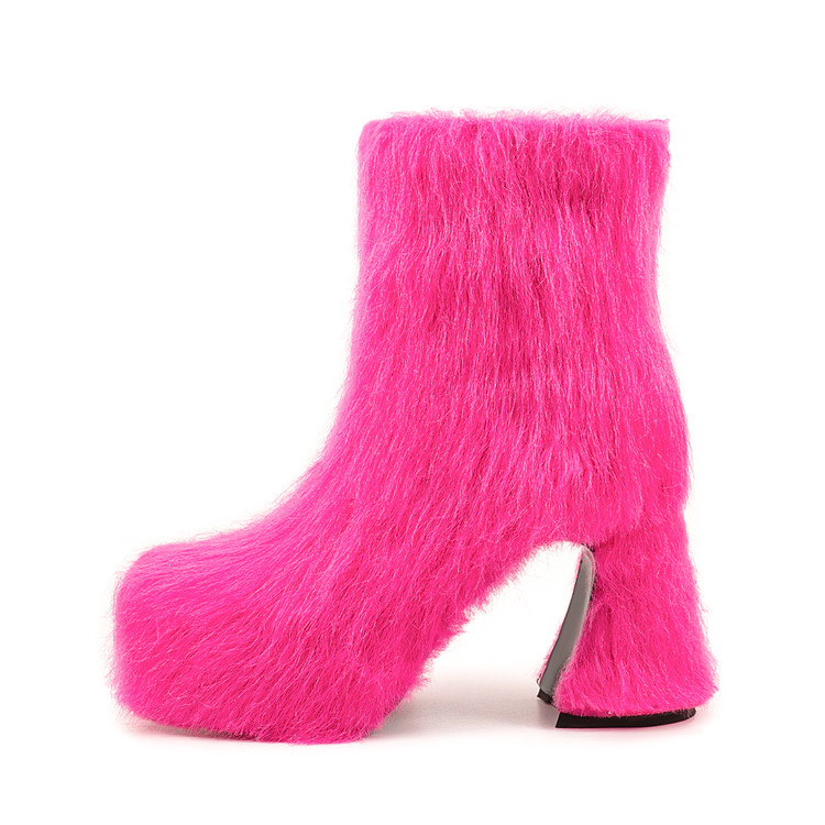 รองเท้าบูทหุ้มข้อส้นตึกทรงกลม  - Street Fashion Y2K บทวิจารณ์และราคา