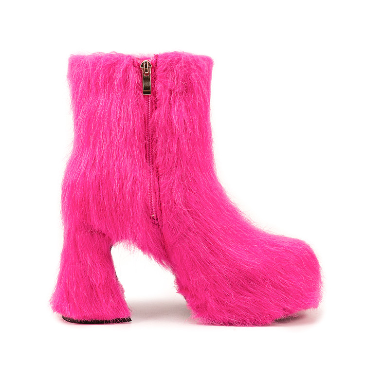 รองเท้าบูทหุ้มข้อส้นตึกทรงกลม  - Street Fashion Y2K บทวิจารณ์และราคา