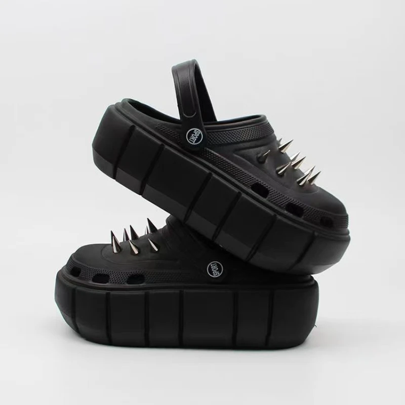 Y2K สไตล์ Rivet Hole รองเท้าผู - Street Fashion Y2K บทวิจารณ์และราคา