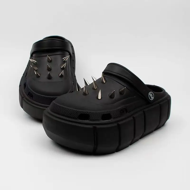 Y2K สไตล์ Rivet Hole รองเท้าผู - Street Fashion Y2K บทวิจารณ์และราคา