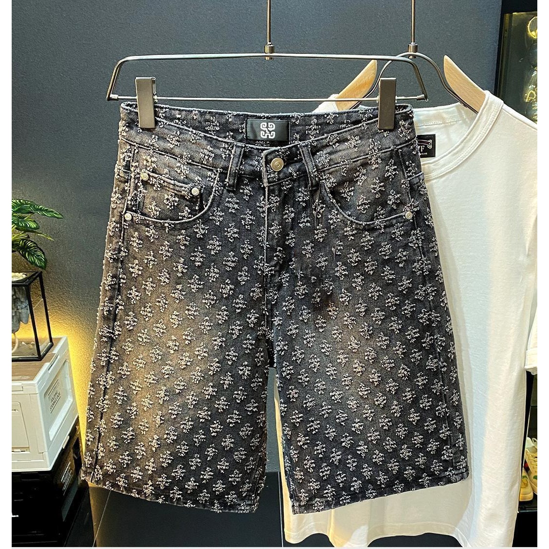 กางเกงยีนส์ขาสั้นผู้ชายสไตล์ลำ - Street Fashion Jeans Men บทวิจารณ์และราคา