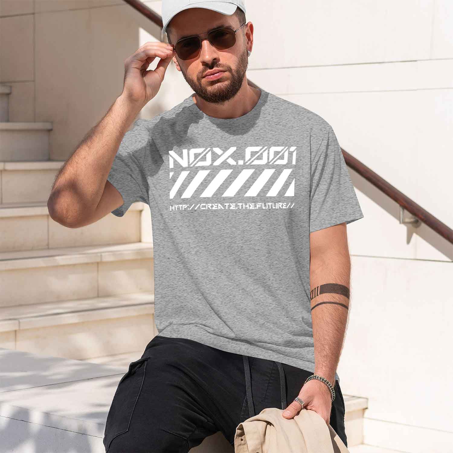 NOX001 เสื้อยืดผู้ชายลายทางดีไ - Street Fashion China Models บทวิจารณ์และราคา