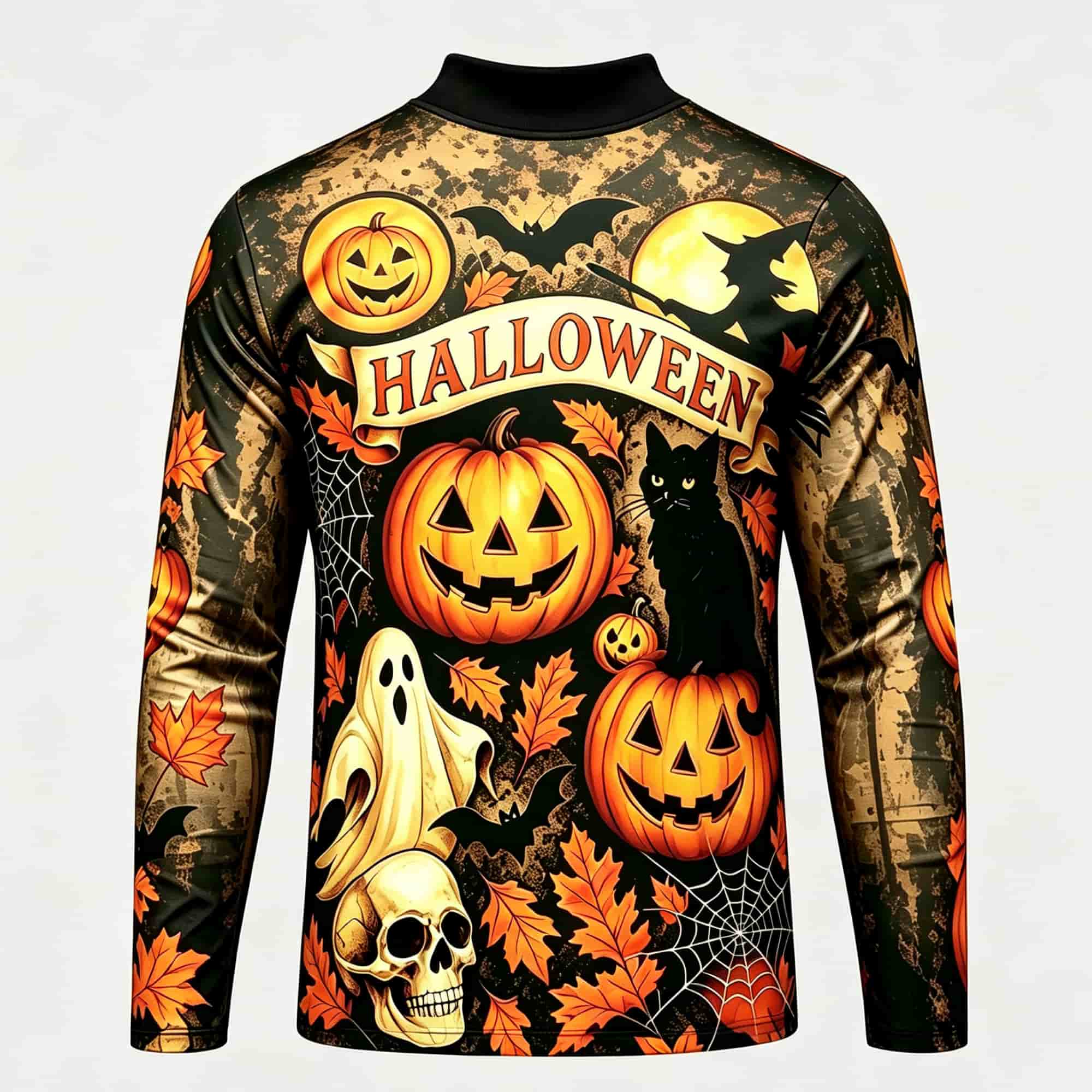 เสื้อยืดแขนยาวลายพิมพ์ฮาโลวีนส - Street Fashion For Man บทวิจารณ์และราคา