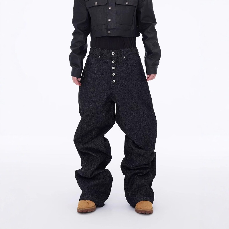 กางเกงยีนส์ดีไซน์หลายกระดุมสไต - Street Fashion Jeans Men บทวิจารณ์และราคา