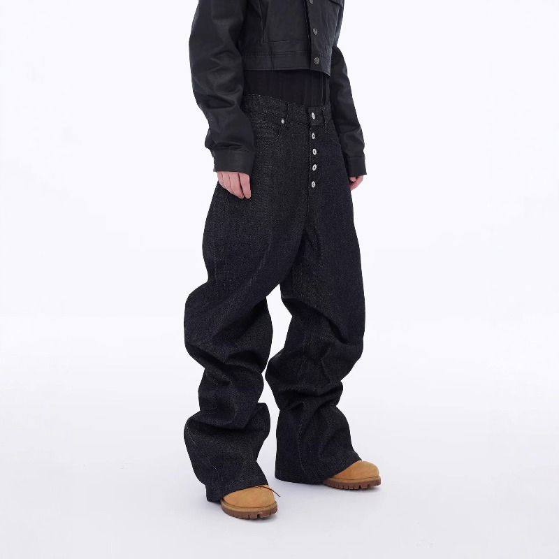กางเกงยีนส์ดีไซน์หลายกระดุมสไต - Street Fashion Jeans Men บทวิจารณ์และราคา