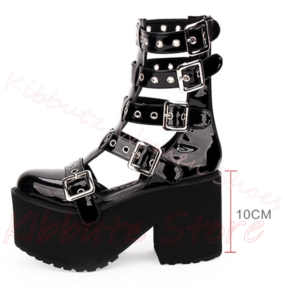 รองเท้าส้นตึกแบบรัดข้อเท้า ประ - Street Fashion Y2K บทวิจารณ์และราคา