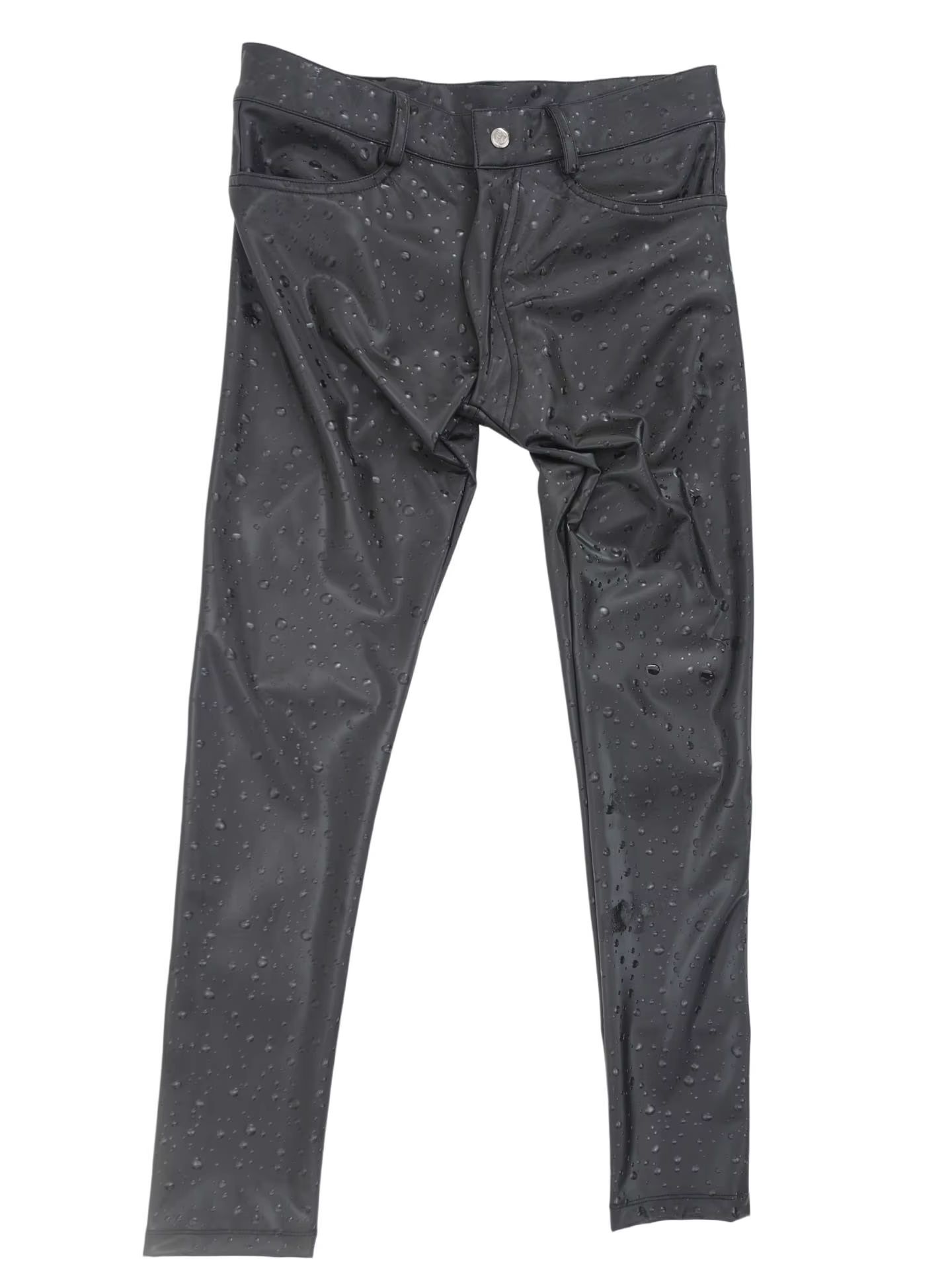 กางเกงเลกกิ้งหนัง PU ลายหยดน้ำ - Street Fashion Jeans Men บทวิจารณ์และราคา