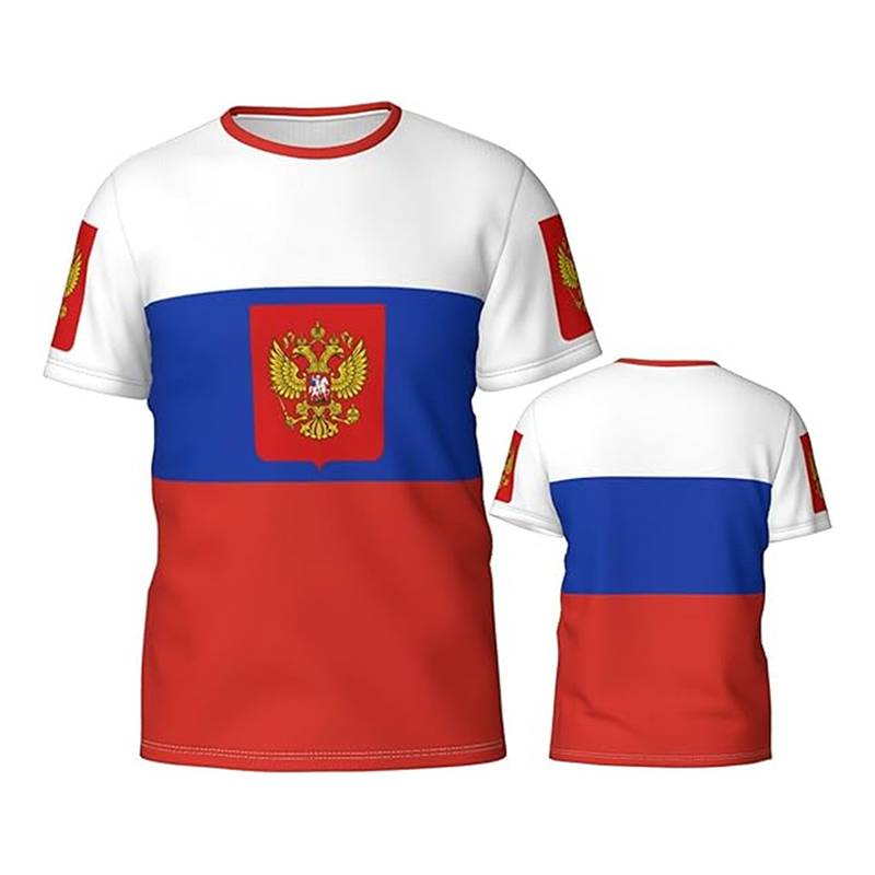 ธงรัสเซีย 3D พิมพ์เสื้อยืดสําห - Street Fashion Russia บทวิจารณ์และราคา